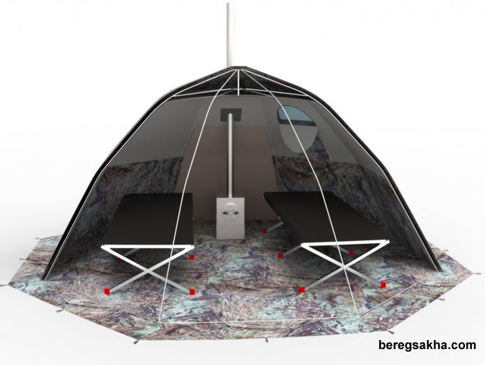 Универсальная палатка "АЛТАЙ-2" ТЕРМОС с распашной дверью (диаметр 3.4 метра)